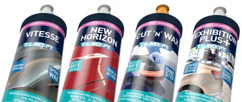 a variety of Concept product bottles